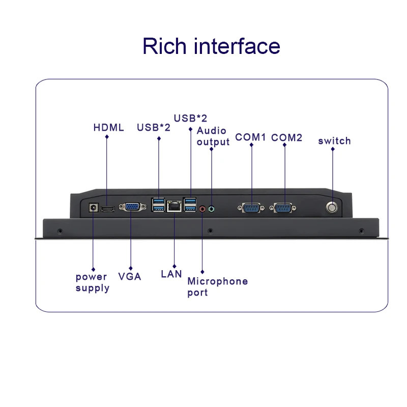 15/17/19 dyuymli sigʻimli sensorli sanoat all-in-one panel kompyuteri Intel i5-3337U 4GB 64GB WiFi modulli