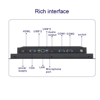 15,6 dyuymli, sigʻimli sensorli ekranli sanoat kompyuteri, 5-avlod Core i3/i5/i7 protsessor, RS232 COM port, oʻrnatilgan CNC, All-in-One, Windows 10