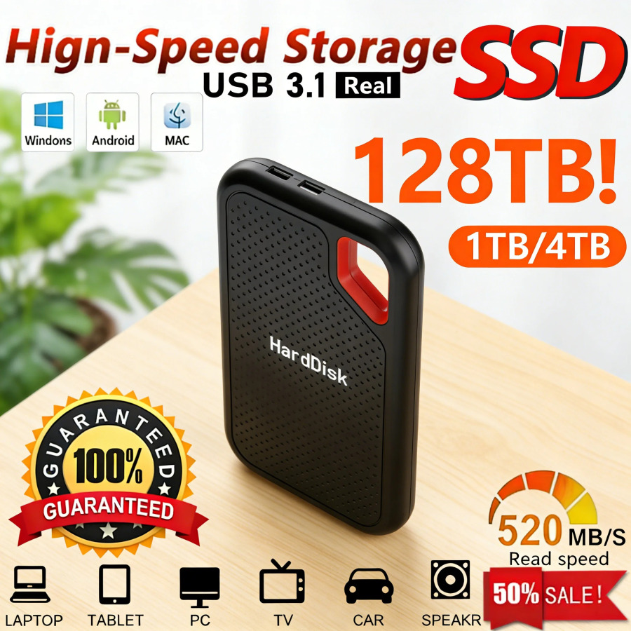 2TB tashqi qattiq holatdagi drayv portativ SSD USB 3.2 Gen2 Tez maʻlumotlarni uzatish muhim fayllarni xavfsiz saqlang