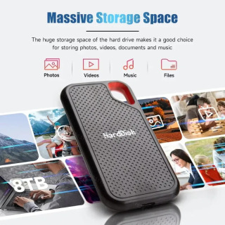 Внешний мини-накопитель 2 ТБ, 4 ТБ, SSD большой емкости 128 ТБ, USB 3.2, Plug and Play, твердотельные накопители для ноутбуков/MAC/ПК