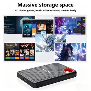 Maʻlumotlar, hujjatlar, musiqa va filmlarni mobil saqlash uchun tashqi USB-C qattiq diski, maʻlumotlarni uzatish funktsiyasi bilan
