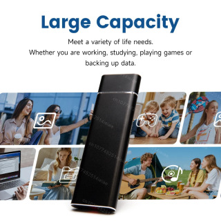 Laptop/ish stoli/Mac/mobil telefonlar uchun katta sigʻimli Type-C interfeysli tashqi SSD 4TB tezkor USB3.1 portativ tashqi disk