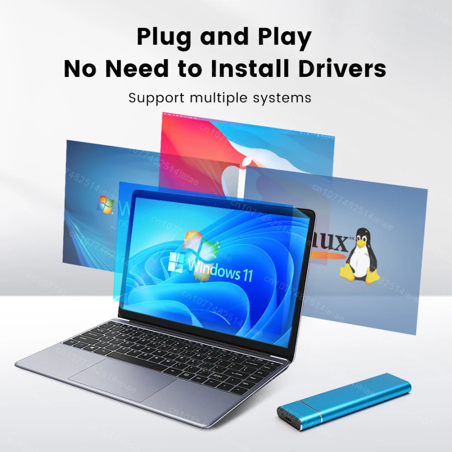 Laptop/ish stoli/Mac/mobil telefonlar uchun katta sigʻimli Type-C interfeysli tashqi SSD 4TB tezkor USB3.1 portativ tashqi disk