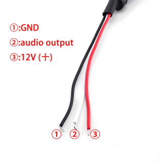 Ovoz monitori Audio mini mikro audio yozib olish qurilmasi DC quvvat kabeli CCTV kamera mikrofoni CCTV kuzatuvi xavfsizligi