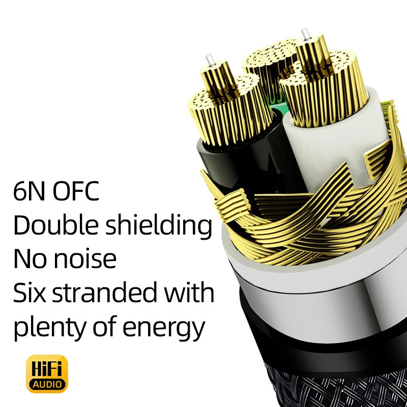 ATAUDIO HiFi EU audio quvvat kabeli Yuqori sifatli 6N OFC Ikkita himoyalangan oltin qoplamali vilka Karnay kuchaytirgichi uchun AC quvvat kabeli