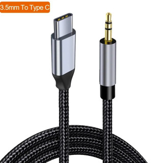 Samsung, Xiaomi, Huawei uchun avtomobil karnaylari va naushniklar uchun AUX Type-C USB C dan 3,5 mm gacha boʻlgan audio kabel adapteri. черный <= 0.5 м