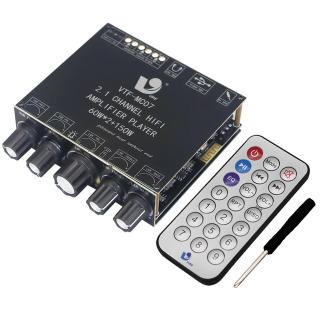 Звуковая карта VIRE 2.1-канальная USB с эквалайзером, усилитель класса D, модуль усилителя мощности 2*60Вт+150Вт для сабвуфера, Bluetooth 5.3, плата усилителя мощности Бежевый