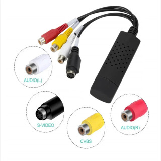 USB 2.0 RCA kompozit S-video audio video yozib olish kartasi DVD VCR Win 7/8/10 kompyuter noutbuki USB audio video adapteri yuqori sifatli