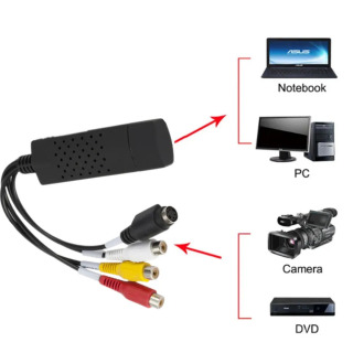 USB 2.0 RCA kompozit S-video audio video yozib olish kartasi DVD VCR Win 7/8/10 kompyuter noutbuki USB audio video adapteri yuqori sifatli