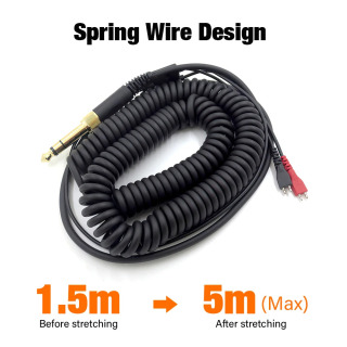 Sennheiser HD25 HD545 HD565 HD535 HD580 HD600 HD650 HD660S uchun audio kabel 3,5 mm 6,5 mm ikki tomonlama eshitish vositasi adapteri bahor simi