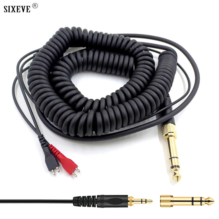 Sennheiser HD25 HD545 HD565 HD535 HD580 HD600 HD650 HD660S uchun audio kabel 3,5 mm 6,5 mm ikki tomonlama eshitish vositasi adapteri bahor simi