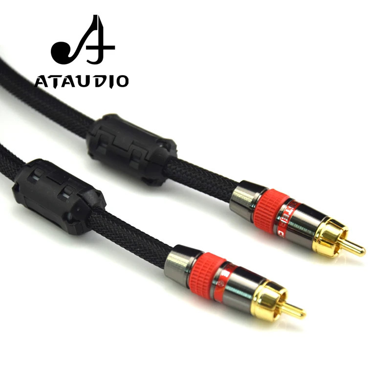 ATAUDIO 4N OFC 75 Ohm Hi-Fi Raqamli Koaksial Audio Video Kabel RCA Hi-end RCA dan RCA Erkak Subwoofer Audio Kabel 1m 2m