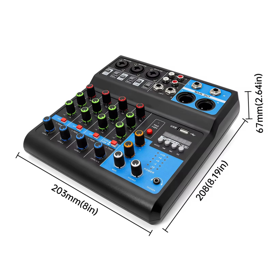 LEEDOAR HD A4 A5 Soundcard Микшер-консоль Профессиональный аудио 4 5-канальный звуковой микшер для прямой трансляции DJ Аудиооборудование