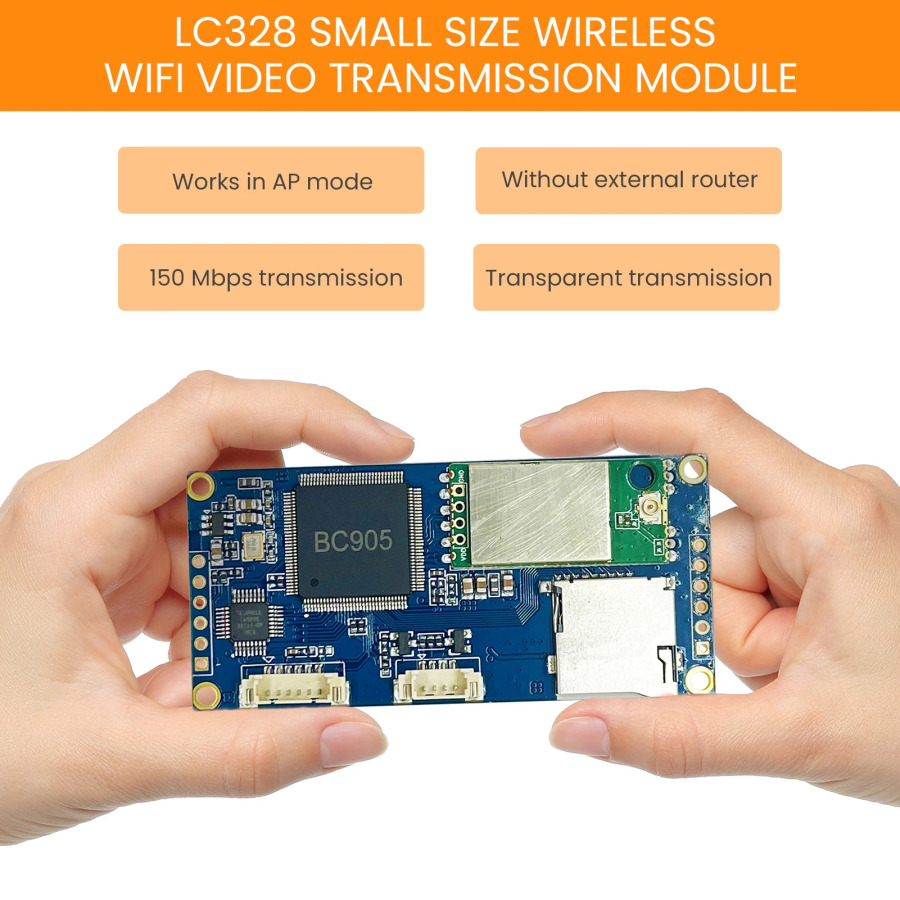 Simsiz video uzatish modullari, infraqizil kamera uchun CVBS to Wi-Fi tasvir uzatgichi, NTSC/PAL adaptiv, FPV, 32G, LC328