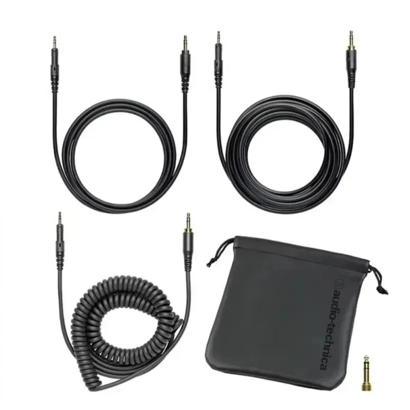 Professional studiya monitori naushniklari Audio-Technica ATH-M50x Hi-Fi simli ulanishi, katlanadigan dizayni va toʻliq oʻlchamli quloq yostiqchalari.