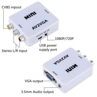 VGA dan AV ga video konvertori AV dan VGA ga konvertor 3,5 mm audio chiqishi bilan RCA dan VGA ga kompyuter TV HD Kompyuter TV VGA2AV