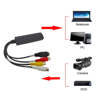 USB 2.0 video taʻqib qilish kartasi TV DVD uchun video audio konvertori VHS TV DVR uchun audio yozib olish adapter kartasi