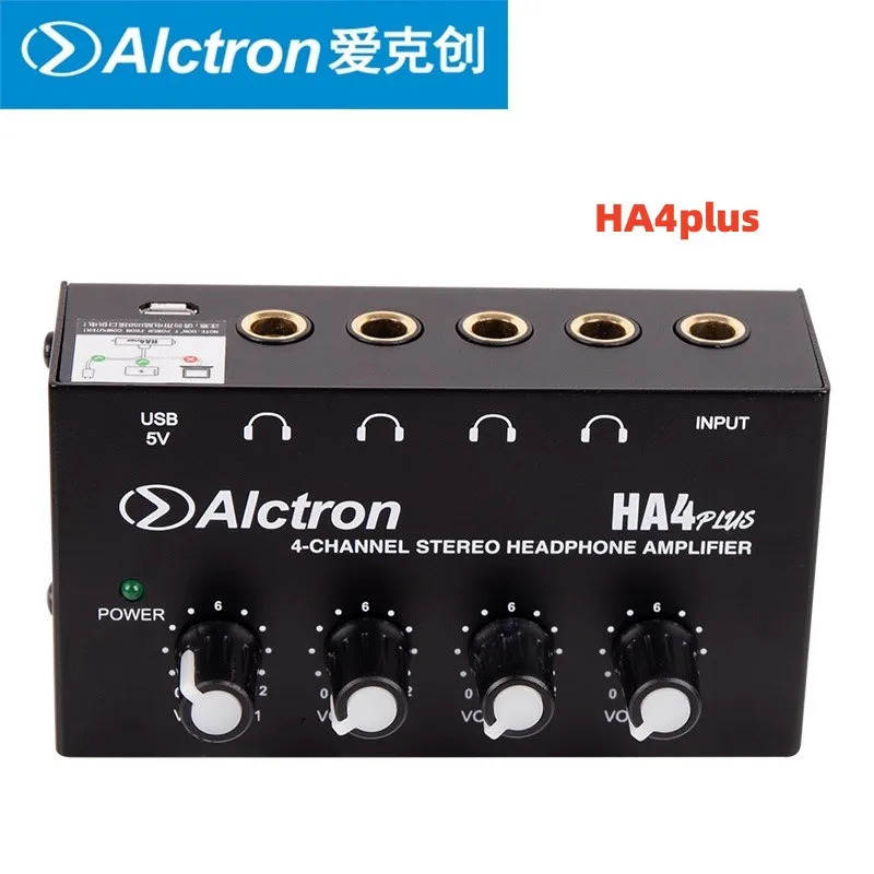 USB interfeysli Alctron HA4plus 4 kanalli Stereo mini minigarnitura kuchaytirgichi