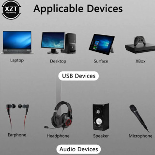 5.1 USB tovush kanali mustaqil ovoz kartasi ulagichi Stereo eshitish vositasi 3D tovush kartasi audio adapteri Yangi dinamik noutbuk interfeysi