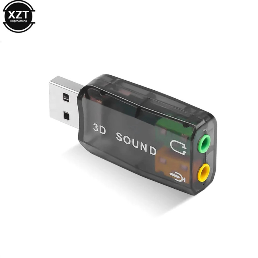 5.1 USB tovush kanali mustaqil ovoz kartasi ulagichi Stereo eshitish vositasi 3D tovush kartasi audio adapteri Yangi dinamik noutbuk interfeysi