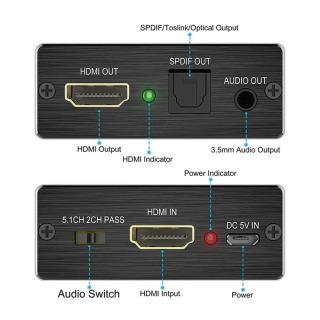 4K x 2K видео-аудио экстрактор HDMI-совместимый аудиоконвертер 3,5 мм SPDIF оптический TOSLINK стерео выход адаптер-сплиттер