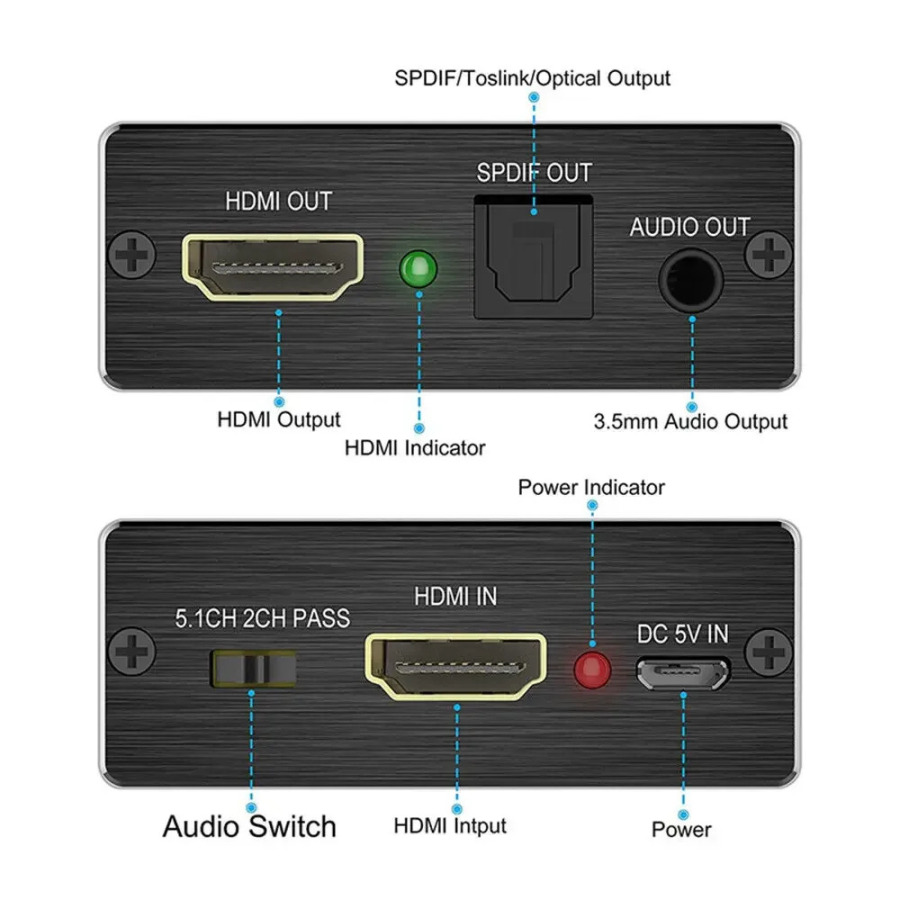 4K x 2K видео-аудио экстрактор HDMI-совместимый аудиоконвертер 3,5 мм SPDIF оптический TOSLINK стерео выход адаптер-сплиттер