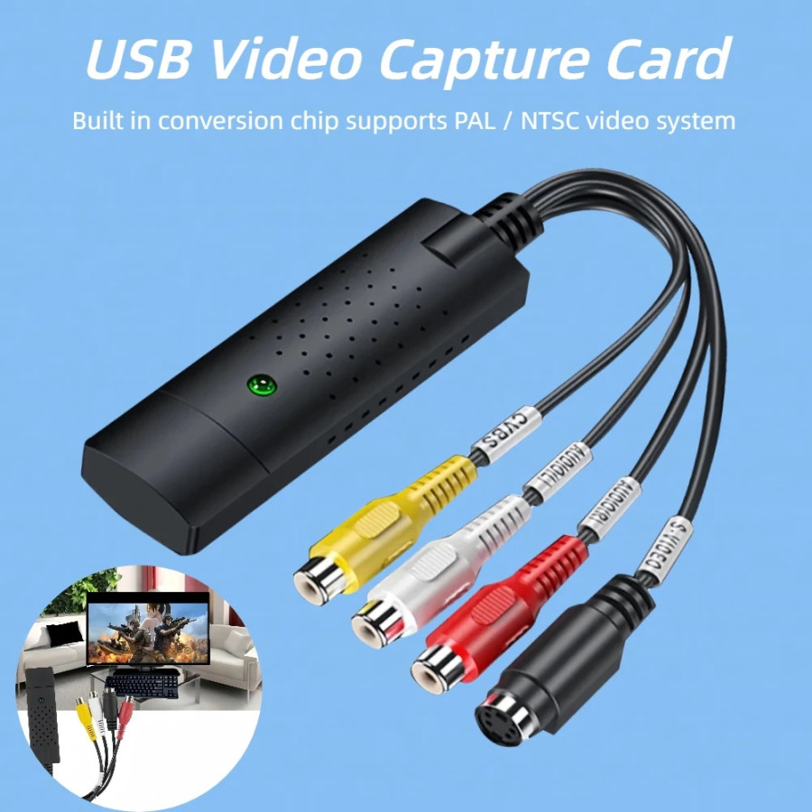 USB 2.0 video audio konvertori yozib olish kartasi Easy Cap video audio konvertori TV DVD VHS audio yozib olish adapter kartasi TV video DVR