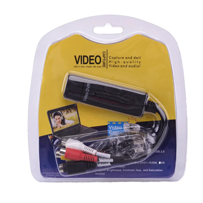USB-адаптер для захвата аудио и видео с кабелем USB, конвертер USB 2.0 в RCA для захвата видео с ТВ, DVD, VHS
