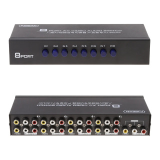 8 Way AV Switch RCA Switch 8 in 1 Composite Video Selector Unit L DVD uchun