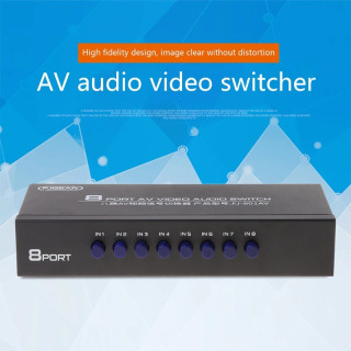 8 Way AV Switch RCA Switch 8 in 1 Composite Video Selector Unit L DVD uchun