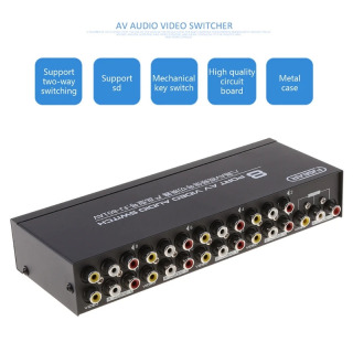 8 Way AV Switch RCA Switch 8 in 1 Composite Video Selector Unit L DVD uchun