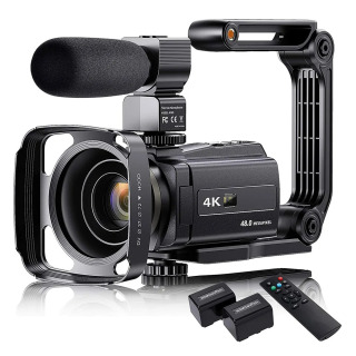 48 megapikselli 4K videokamera 16x zoom 3.0 dyuymli videokamera Vlog yozish uchun mikrofonli sensorli ekranli IQ tungi koʻrish kamerasi Vlogging uchun WiFi veb-kameralari