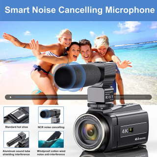 48 megapikselli 4K videokamera 16x zoom 3.0 dyuymli videokamera Vlog yozish uchun mikrofonli sensorli ekranli IQ tungi koʻrish kamerasi Vlogging uchun WiFi veb-kameralari