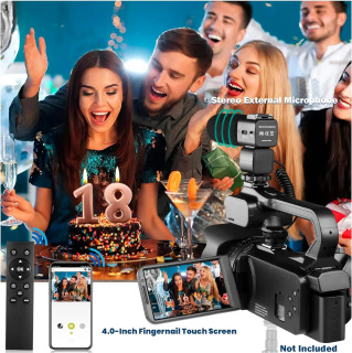 Professional 4K fotografiya videokameralari 64MP Ultra HD 18x raqamli kattalashtirish videokameralari YouTube Live Streaming DVR
