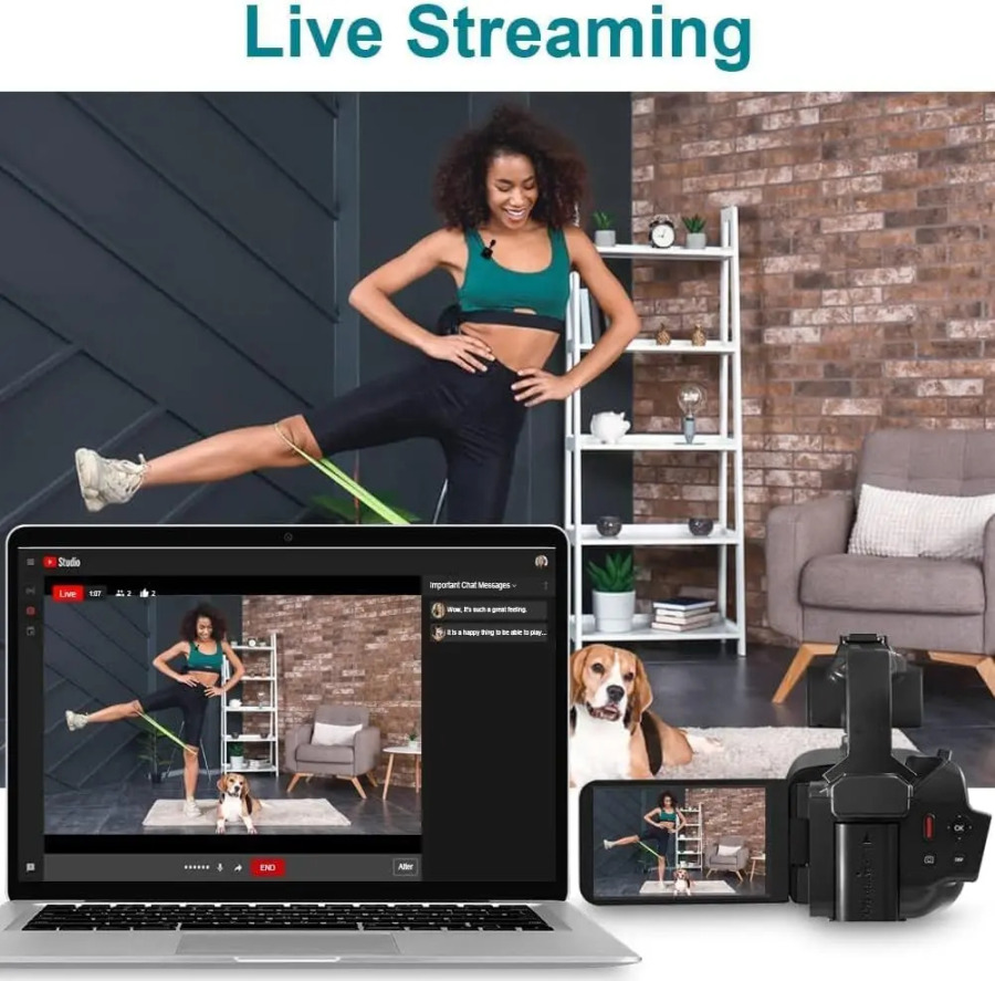 Professional 4K fotografiya videokameralari 64MP Ultra HD 18x raqamli kattalashtirish videokameralari YouTube Live Streaming DVR