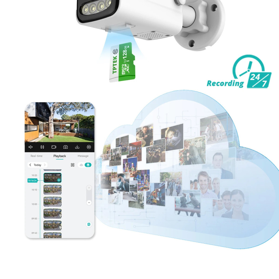 8MP 4K IP-камера Wi-Fi Беспроводная 5MP AI Обнаружение человека iCSee CCTV Bullet Наружное наблюдение Безопасность Защита Видеокамера Cam