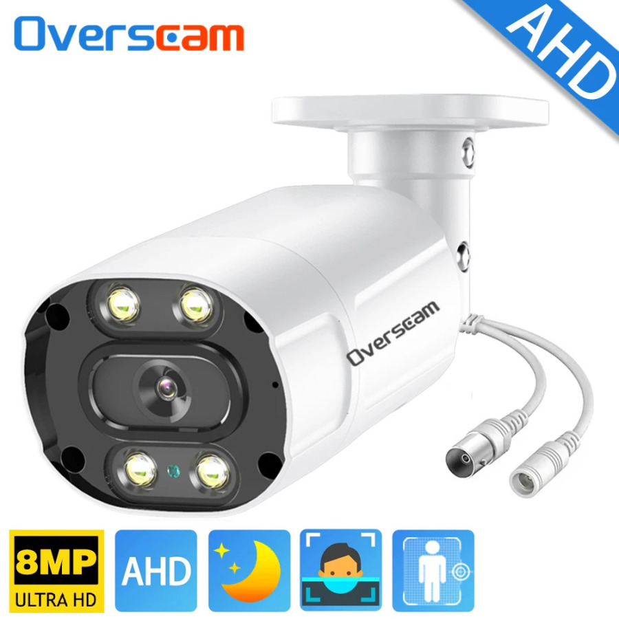 4K 8MP AHD yuzni aniqlash kameralari 5MP BNC CCTV CCTV Uy xavfsizligi tashqi makon uchun analog oʻq rangli tungi koʻrish kamerasi