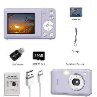 Raqamli kamera 1080p HD video suratga olish uchun portativ selfi 2s/5s/10s nozik JPEG suratga olish uchun yangi boshlanuvchilar uchun Tugʻilgan kun sovgʻalari БЕЛЫЙ