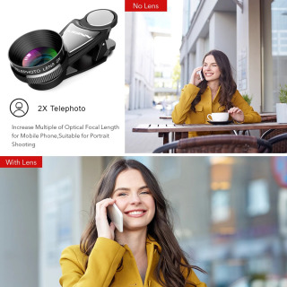 2X telefoto portret linzasi Professional HD fotokamera iPhone Samsung smartfoni uchun telefoto linzasi Video suratga olish