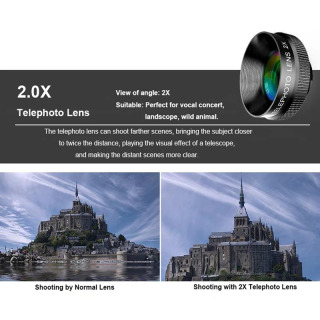 2X telefoto portret linzasi Professional HD fotokamera iPhone Samsung smartfoni uchun telefoto linzasi Video suratga olish