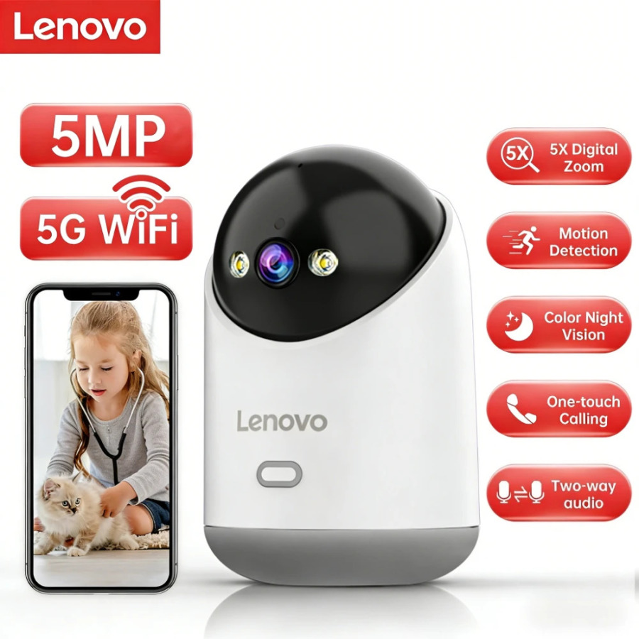 Lenovo 5MP Wi-Fi камера умный дом внутренняя IP-камера полноцветная ночная автоматическая камера слежения видеонаблюдения радионяня