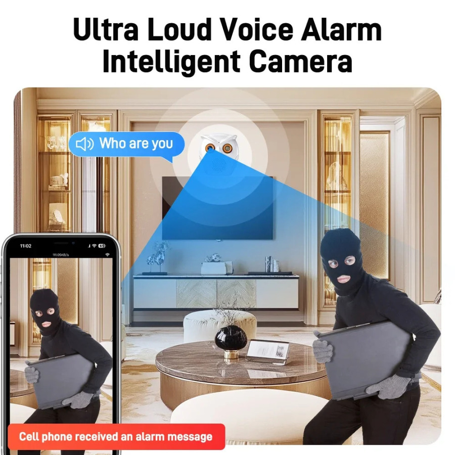 WiFi kamera ichki 5MP HD CCTV kamera IP kamera Simsiz xavfsizlik kamerasi rangli tungi koʻrish aqlli uy WiFi chaqaloq monitori ICSee APP