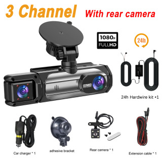 3 kamerali DVR 1080P Old va orqa tungi koʻrish kamerasi toʻxtash joyi monitori Avtomobil DVR 3-laynli avtomobil DVR sovgʻa bilan Синий 8 г