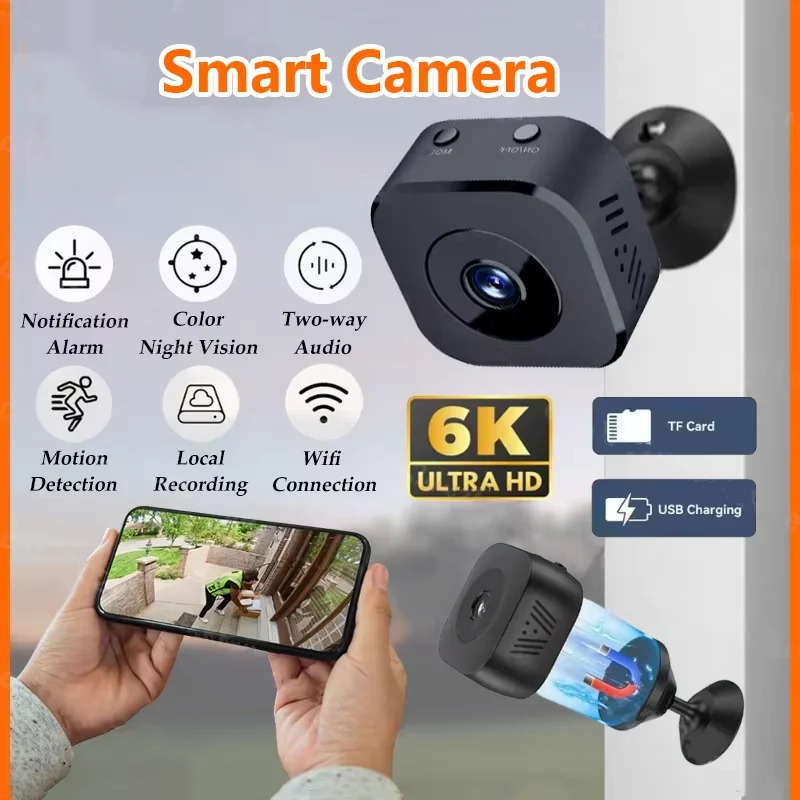Mini Security Camera Pro 4K FullHD Wi-Fi kuzatuvi ikki tomonlama ovozli harakatni aniqlash infraqizil tungi koʻrish kamerasi