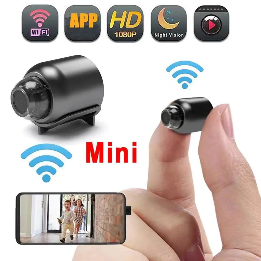 Mini kamera 1080P HD WiFi tungi koʻrish harakat sensori Uy xavfsizligi video kamerasi Audio video yozuvchisi Xotira kartasi yoʻq