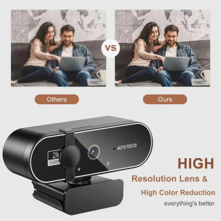 Avtofokusli va mikrofonli 4K veb-kamera, Full HD 1080P, kompyuter va noutbuk uchun