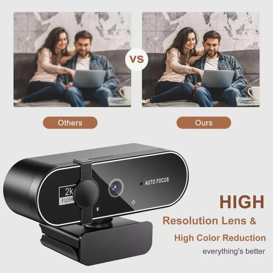 Avtofokusli va mikrofonli 4K veb-kamera, Full HD 1080P, kompyuter va noutbuk uchun