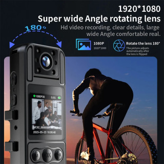 НОВАЯ мини-камера 1080P HD, портативный цифровой видеорегистратор BodyCam, 180, вращающаяся инфракрасная полицейская камера ночного видения, маленькая видеокамера