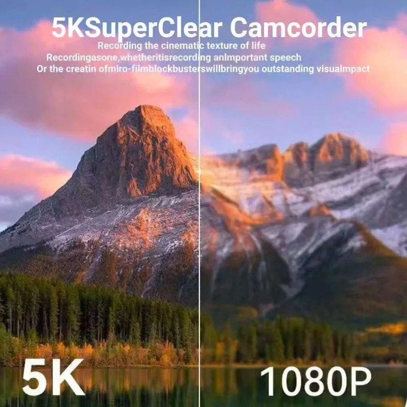 5K raqamli kamera 75 megapikselli videokamera YouTube WiFi UHD uchun mos, avtofokusli 3 dyuymli 180° aylantiruvchi ekran, 18x raqamli masshtabli