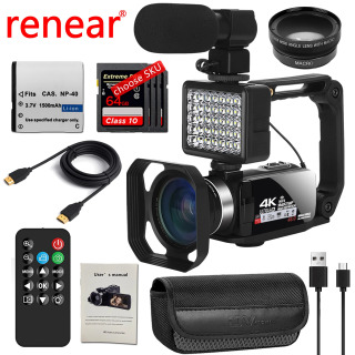 Raqamli kameralar 4K Professional vlogging kamerasi Wi-Fi 48MP Youtube kamerasi 18x raqamli kattalashtirish raqamli veb-kamera